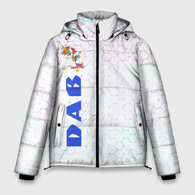Мужская зимняя куртка 3D с принтом ЕДИНОРОГ DAB в Новосибирске, верх — 100% полиэстер; подкладка — 100% полиэстер; утеплитель — 100% полиэстер | длина ниже бедра, свободный силуэт Оверсайз. Есть воротник-стойка, отстегивающийся капюшон и ветрозащитная планка. 

Боковые карманы с листочкой на кнопках и внутренний карман на молнии. | 