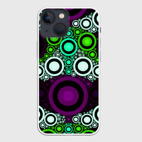 Чехол для iPhone 13 mini с принтом Geckster в Новосибирске,  |  | abstraction | circles | colorful | pattern | patterns | rings | shapes | texture | абстракция | кольца | круги | паттерн | разноцветный | текстура | узоры | формы
