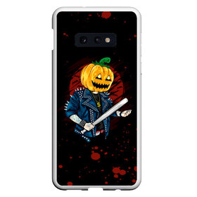 Чехол для Samsung S10E с принтом Halloween в Новосибирске, Силикон | Область печати: задняя сторона чехла, без боковых панелей | 31 октября | halloween | halowen | ведьма | день всех святых | джек | костюм | кровь | лого | монстр | надпись | праздник | приведение | призрак | светильник | символ | страшная | тыква | ужасы | хеллоуин | хеллуин