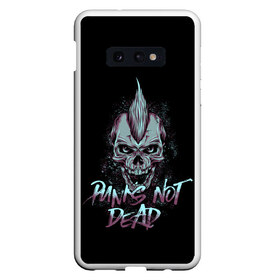 Чехол для Samsung S10E с принтом PUNKS NOT DEAD в Новосибирске, Силикон | Область печати: задняя сторона чехла, без боковых панелей | anarchy | dead | musick | punk | rock | skull | анархия | музыка | панк | рок | череп