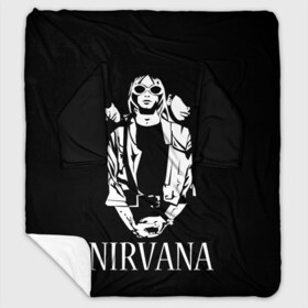 Плед с рукавами с принтом NIRVANA в Новосибирске, 100% полиэстер | Закругленные углы, все края обработаны. Ткань не мнется и не растягивается. Размер 170*145 | grange | kobain | kurt | music | nirvana | punk | rock | usa | гранж | кобэйн | курт | нирвана | панк | рок