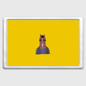 Магнит 45*70 с принтом Конь БоДжек в Новосибирске, Пластик | Размер: 78*52 мм; Размер печати: 70*45 | Тематика изображения на принте: bojack horseman | бо | бо джек | говорящий конь | джек | диана | кентавр | кони | конь | конь бо джек | мистер подхвост | мульт | мультфильм | тодд