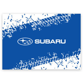 Поздравительная открытка с принтом SUBARU / Субару в Новосибирске, 100% бумага | плотность бумаги 280 г/м2, матовая, на обратной стороне линовка и место для марки
 | auto | logo | moto | subaru | symbol | авто | автомобиль | гонки | знак | лого | логотип | логотипы | марка | машина | мото | символ | символы | субару