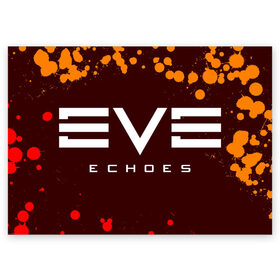 Поздравительная открытка с принтом EVE ECHOES / ИВ ЭХО в Новосибирске, 100% бумага | плотность бумаги 280 г/м2, матовая, на обратной стороне линовка и место для марки
 | Тематика изображения на принте: echo | echoes | eve | game | games | logo | online | space | ев онлайн | ев эхо | еве | ив онлайн | ив эхо | игра | игры | космос | лого | логотип | логотипы | онлайн | символ | символы | эхо | эхос