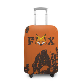 Чехол для чемодана 3D с принтом FOX в Новосибирске, 86% полиэфир, 14% спандекс | двустороннее нанесение принта, прорези для ручек и колес | animals | fox | foxes | foxy | ginger | животные | лис | лиса | лисенок | лисий | лисица | лисицы | лисичка | лисички | лисы | лисята | оранжевый