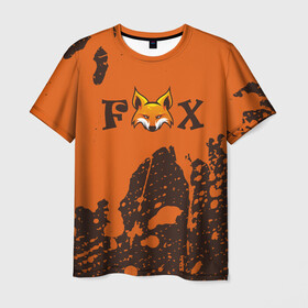 Мужская футболка 3D с принтом FOX в Новосибирске, 100% полиэфир | прямой крой, круглый вырез горловины, длина до линии бедер | animals | fox | foxes | foxy | ginger | животные | лис | лиса | лисенок | лисий | лисица | лисицы | лисичка | лисички | лисы | лисята | оранжевый
