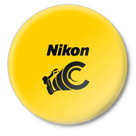 Значок с принтом Никон в Новосибирске,  металл | круглая форма, металлическая застежка в виде булавки | nikon | камера | никон | объектив | снимок | фото | фотоаппарат | фотограф | фотографер | фоточки