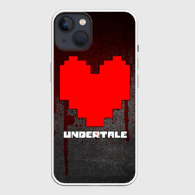 Чехол для iPhone 13 с принтом UNDERTALE в Новосибирске,  |  | sans | undertale | андертале | андертейл | игра | кровь | подземная история | подземная сказка | санс | сердце | ундертале