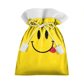 Подарочный 3D мешок с принтом Смайлик в Новосибирске, 100% полиэстер | Размер: 29*39 см | Тематика изображения на принте: cheerful | emoticon | icon | joy | smile | tongue | веселый | значок | радость | смайлик | улыбка | язык