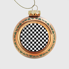 Стеклянный ёлочный шар с принтом Шахматка в Новосибирске, Стекло | Диаметр: 80 мм | абстракция | в клетку | игра | клетка | клеточка | тренд | черно белая | черно белая клетка | шахматка | шахматная клетка | шахматы
