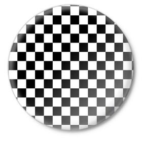 Значок с принтом Шахматка в Новосибирске,  металл | круглая форма, металлическая застежка в виде булавки | Тематика изображения на принте: абстракция | в клетку | игра | клетка | клеточка | тренд | черно белая | черно белая клетка | шахматка | шахматная клетка | шахматы