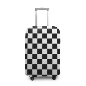 Чехол для чемодана 3D с принтом Шахматка в Новосибирске, 86% полиэфир, 14% спандекс | двустороннее нанесение принта, прорези для ручек и колес | Тематика изображения на принте: абстракция | в клетку | игра | клетка | клеточка | тренд | черно белая | черно белая клетка | шахматка | шахматная клетка | шахматы