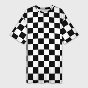 Платье-футболка 3D с принтом Шахматка в Новосибирске,  |  | абстракция | в клетку | игра | клетка | клеточка | тренд | черно белая | черно белая клетка | шахматка | шахматная клетка | шахматы