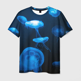 Мужская футболка 3D с принтом Медуза в Новосибирске, 100% полиэфир | прямой крой, круглый вырез горловины, длина до линии бедер | medusozoa | медуза | медузы | морское животное | ядовитая медуза