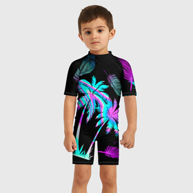 Детский купальный костюм 3D с принтом Неоновое лето в Новосибирске, Полиэстер 85%, Спандекс 15% | застежка на молнии на спине | брызги | вселенная | детская | для девочки | космос | красота | лето | мальчик | неон | пальма | пальмы | перо | перышко | пляж | потерялся | радуга | яркая