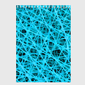 Скетчбук с принтом GARD$ER в Новосибирске, 100% бумага
 | 48 листов, плотность листов — 100 г/м2, плотность картонной обложки — 250 г/м2. Листы скреплены сверху удобной пружинной спиралью | abstraction | acidic | blue | lines | mesh | shapes | surface | texture | абстракция | кислотный | линии | поверхность | сетка | текстура | формы