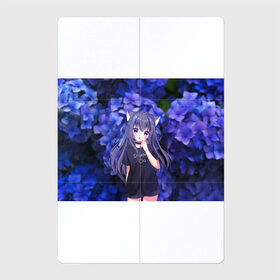 Магнитный плакат 2Х3 с принтом Неко в Новосибирске, Полимерный материал с магнитным слоем | 6 деталей размером 9*9 см | flowers | neko | nekomimi | tyan | кошка | кошкодевочка | мими | неко | тян | ушки | фиолетовый | цветы