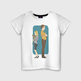 Детская футболка хлопок с принтом Офис в Новосибирске, 100% хлопок | круглый вырез горловины, полуприлегающий силуэт, длина до линии бедер | Тематика изображения на принте: the office | джим халперт | дуайт шрут | офис | пэм бисли | сериал | сериалы | стив карелл