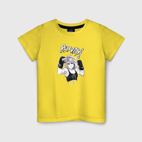 Детская футболка хлопок с принтом Ронда Роузи в Новосибирске, 100% хлопок | круглый вырез горловины, полуприлегающий силуэт, длина до линии бедер | без | бои | бойцы | правил | спорт
