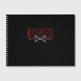 Альбом для рисования с принтом Jon Bones Jones в Новосибирске, 100% бумага
 | матовая бумага, плотность 200 мг. | bones | jon | jones | mma | ufc | боец | джон | джонс | единоборства | кости | кость | мма | смешанные | юфс