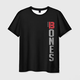Мужская футболка 3D с принтом Jon Bones Jones в Новосибирске, 100% полиэфир | прямой крой, круглый вырез горловины, длина до линии бедер | bones | jon | jones | mma | ufc | боец | джон | джонс | единоборства | кости | кость | мма | смешанные | юфс