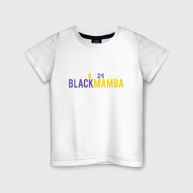 Детская футболка хлопок с принтом Black Mamba в Новосибирске, 100% хлопок | круглый вырез горловины, полуприлегающий силуэт, длина до линии бедер | 23 | anthony davis | basketball | bryant | game | james | kobe | lebron | los angeles | nba | sport | баскетбол | брайант | бровь | джеймс | калифорния | коби | король | леброн | лейкерс | лос анджелес | нба | спорт | тренер | чемпио