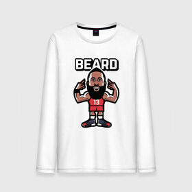 Мужской лонгслив хлопок с принтом Harden - Beard в Новосибирске, 100% хлопок |  | basketball | beard | game | harden | houston | james | nba | rockets | sport | баскетбол | борода | джеймс | нба | рокетс | спорт | тренер | харден | хьюстон | чемпион