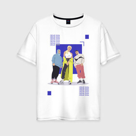 Женская футболка хлопок Oversize с принтом cream soda в Новосибирске, 100% хлопок | свободный крой, круглый ворот, спущенный рукав, длина до линии бедер
 | cream soda | крем сода | музык | музыкальная группа | русская музыка