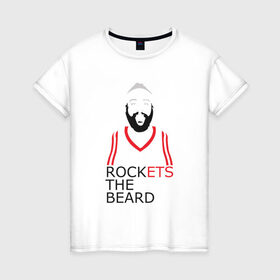 Женская футболка хлопок с принтом Rockets The Beard в Новосибирске, 100% хлопок | прямой крой, круглый вырез горловины, длина до линии бедер, слегка спущенное плечо | basketball | beard | game | harden | houston | james | nba | rockets | sport | баскетбол | борода | джеймс | нба | рокетс | спорт | тренер | харден | хьюстон | чемпион