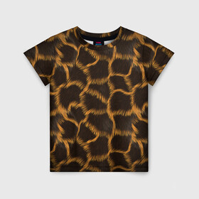 Детская футболка 3D с принтом Леопард в Новосибирске, 100% гипоаллергенный полиэфир | прямой крой, круглый вырез горловины, длина до линии бедер, чуть спущенное плечо, ткань немного тянется | леопард | леопардовые пятна | пятна леопарда