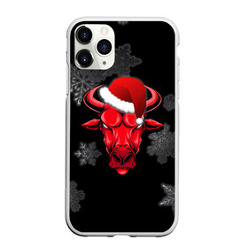 Чехол для iPhone 11 Pro Max матовый с принтом Бык в Новосибирске, Силикон |  | 2021 | bull | new year | red bull | бык | бычара | гирлянда | дед мороз | елка | мем | модная | новогодняя | новый год | прикол | ред булл | рога | санта | символ года | снег | снежинка