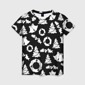 Женская футболка 3D с принтом Новогодний в Новосибирске, 100% полиэфир ( синтетическое хлопкоподобное полотно) | прямой крой, круглый вырез горловины, длина до линии бедер | 2020 | family look | merry christmas | new year | год крысы | зима | новый год | праздник | рождество | фэмили лук