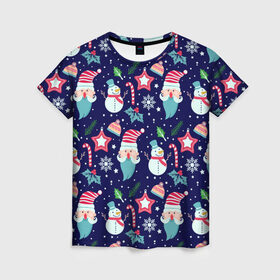 Женская футболка 3D с принтом Новый год в Новосибирске, 100% полиэфир ( синтетическое хлопкоподобное полотно) | прямой крой, круглый вырез горловины, длина до линии бедер | 2020 | family look | merry christmas | new year | год крысы | зима | новый год | праздник | рождество | фэмили лук