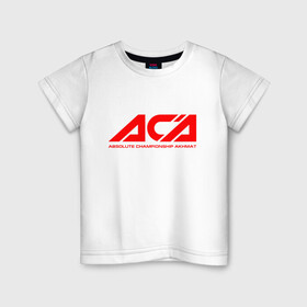 Детская футболка хлопок с принтом ACA (Z) в Новосибирске, 100% хлопок | круглый вырез горловины, полуприлегающий силуэт, длина до линии бедер | ahmat | akhmat | championship akhmat | chechen | fight | fight club | mma | wfca | ахмат | ахмат сила | бои без правил | грозный | чечня