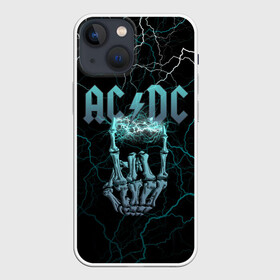 Чехол для iPhone 13 mini с принтом AC DC в Новосибирске,  |  | Тематика изображения на принте: ac dc | ac dc лого | hell bell | hells bells | hich voltage | hich voltage ac dc | high voltage | jingle hells bells | rock | альбом backtracks | ас дс | логотип ac dc | рок | эйси диси