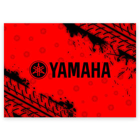 Поздравительная открытка с принтом YAMAHA MOTOR / Ямаха в Новосибирске, 100% бумага | плотность бумаги 280 г/м2, матовая, на обратной стороне линовка и место для марки
 | Тематика изображения на принте: auto | logo | moto | motor | symbol | yamaha | авто | автомобиль | гонки | знак | лого | логотип | логотипы | марка | машина | мото | мотоцикл | мотоциклы | символ | символы | ямаха