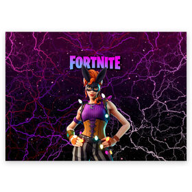 Поздравительная открытка с принтом Fortnite Bunnymoon в Новосибирске, 100% бумага | плотность бумаги 280 г/м2, матовая, на обратной стороне линовка и место для марки
 | Тематика изображения на принте: 