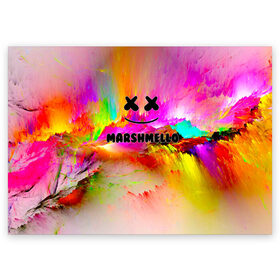 Поздравительная открытка с принтом Marshmello в Новосибирске, 100% бумага | плотность бумаги 280 г/м2, матовая, на обратной стороне линовка и место для марки
 | fortnite | marshmello | диджей | клуб | клубная музыка | маршмелло | маршмеллоу | маршмелоу | музыка | фортнайт