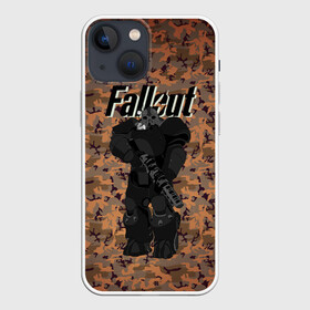 Чехол для iPhone 13 mini с принтом FALLOUT в Новосибирске,  |  | Тематика изображения на принте: boy | fallout | logo game | new vegas | nuka cola | автомат | америка | апокалипсис | броня | вегас | война | герои | доспехи | камуфляж | логотипы игр | оружие | постапокалипсис | противогаз | пулемет | радиация | солдат