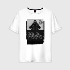 Женская футболка хлопок Oversize с принтом Jony в Новосибирске, 100% хлопок | свободный крой, круглый ворот, спущенный рукав, длина до линии бедер
 | Тематика изображения на принте: jony | pop | музыка | поп | русская музыка | ты беспощадна