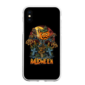 Чехол для iPhone XS Max матовый с принтом Хэллоуин в Новосибирске, Силикон | Область печати: задняя сторона чехла, без боковых панелей | diy | ghost | halloween | horror | makeup | scary | skull clown | trick or treat | вампир | ведьма | кошка | луна | магия | ночь | тыква | хэллоуин
