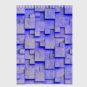 Скетчбук с принтом UlliCom в Новосибирске, 100% бумага
 | 48 листов, плотность листов — 100 г/м2, плотность картонной обложки — 250 г/м2. Листы скреплены сверху удобной пружинной спиралью | abstraction | blue | mesh | mosaic | panels | surface | texture | абстракция | мозайка | панели | поверхность | сетка | синий | текстура