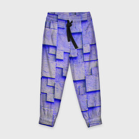 Детские брюки 3D с принтом UlliCom в Новосибирске, 100% полиэстер | манжеты по низу, эластичный пояс регулируется шнурком, по бокам два кармана без застежек, внутренняя часть кармана из мелкой сетки | abstraction | blue | mesh | mosaic | panels | surface | texture | абстракция | мозайка | панели | поверхность | сетка | синий | текстура