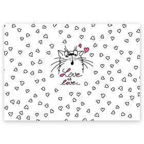 Поздравительная открытка с принтом Любовь - Кот в Новосибирске, 100% бумага | плотность бумаги 280 г/м2, матовая, на обратной стороне линовка и место для марки
 | cat | love | котики | коты | кошки | любовь | сердце