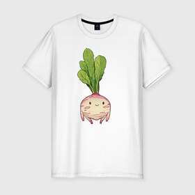 Мужская футболка хлопок Slim с принтом Милая тыква в Новосибирске, 92% хлопок, 8% лайкра | приталенный силуэт, круглый вырез ворота, длина до линии бедра, короткий рукав | арт | мило | милый | овощ | рисунок | свежий овощ | свежий продукт | тыква
