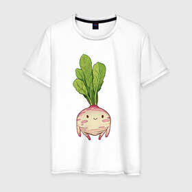 Мужская футболка хлопок с принтом Милая тыква в Новосибирске, 100% хлопок | прямой крой, круглый вырез горловины, длина до линии бедер, слегка спущенное плечо. | арт | мило | милый | овощ | рисунок | свежий овощ | свежий продукт | тыква