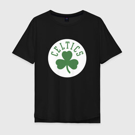 Мужская футболка хлопок Oversize с принтом Boston Celtics в Новосибирске, 100% хлопок | свободный крой, круглый ворот, “спинка” длиннее передней части | 