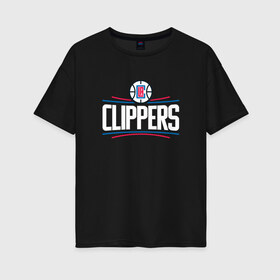 Женская футболка хлопок Oversize с принтом Los Angeles Clippers в Новосибирске, 100% хлопок | свободный крой, круглый ворот, спущенный рукав, длина до линии бедер
 | angeles | clippers | los | nba | анджелес | баскетбол | клипперс | лос | нба