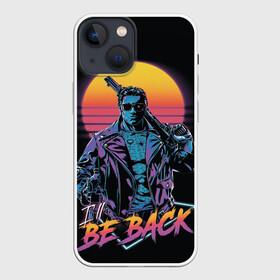 Чехол для iPhone 13 mini с принтом I WILL BE BACK | TERMINATOR в Новосибирске,  |  | arnold  schwarzenegger | retro | skynet | terminator | арнольд шварценеггер | восстание машин | генезис | ретро | сара коннор | старые фильмы | судный день | темные судьбы | терминатор