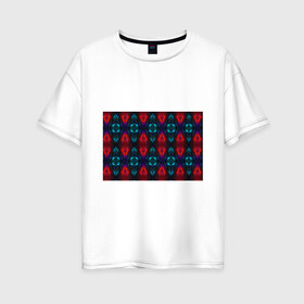 Женская футболка хлопок Oversize с принтом MODERN в Новосибирске, 100% хлопок | свободный крой, круглый ворот, спущенный рукав, длина до линии бедер
 | 3d | абстракция | брызги | геометрия | градиент | красивое | краски | много цветов | неон | орнамент | переливание | прикольное | смешанные цвета | флюиды
